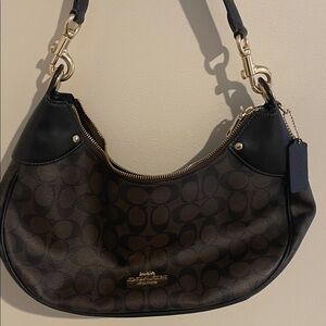 Coach Dark Brown and Black Shoulder Bag